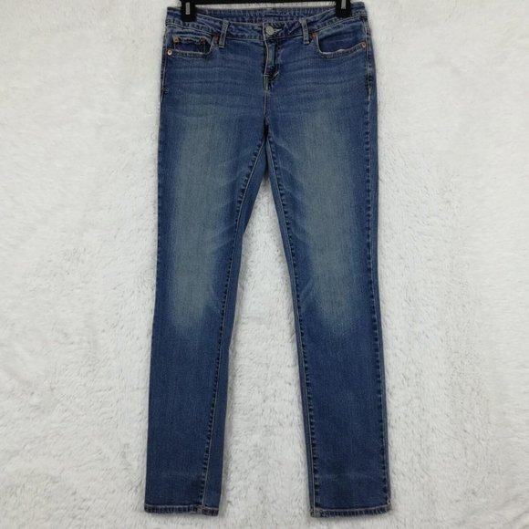 Aeropostale Womens Jeans‎ Ashley Skinny Medium Wash Stretch Whiskering Blue 8 - Picture 1 of 14